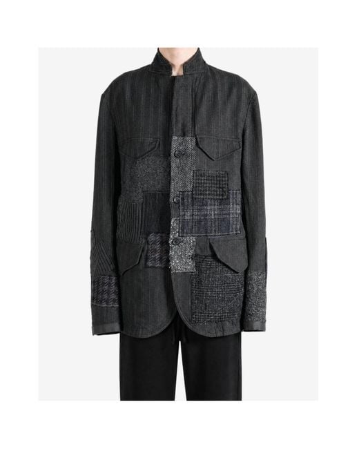 Junya Watanabe Black Patchwork Design Suit Jacket for men