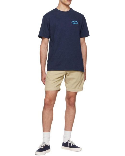 Maison Kitsuné Blue Logo Short-Sleeved T-Shirt for men