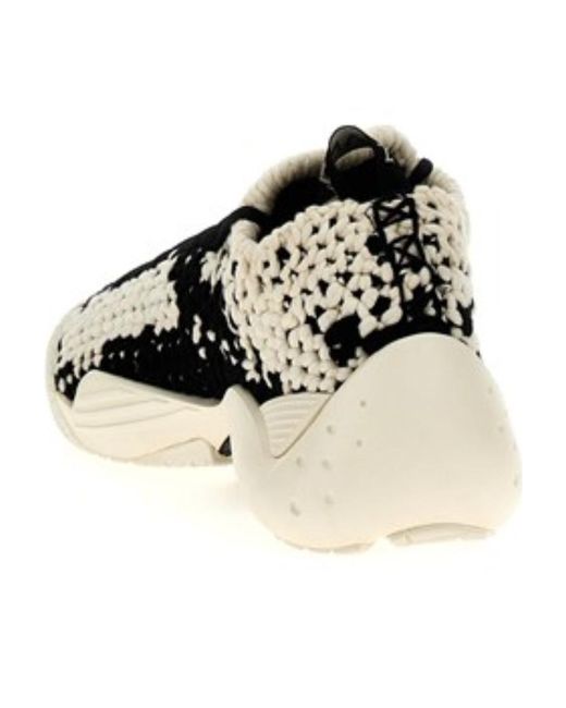 Lanvin Natural Flash-X Crochet-Knit Lace-Up Sneakers