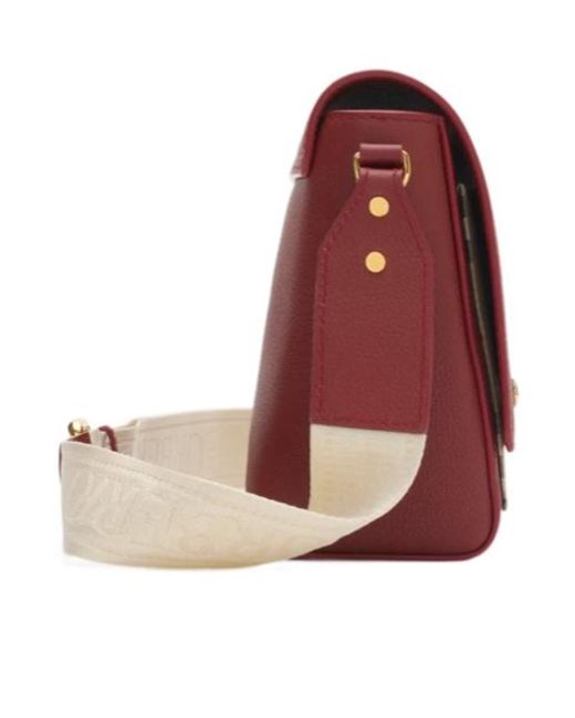 Burberry Red Note Checked Crossbody Bag