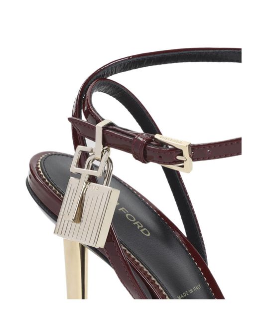 Tom Ford Metallic Buckle High-Heeled Sandals