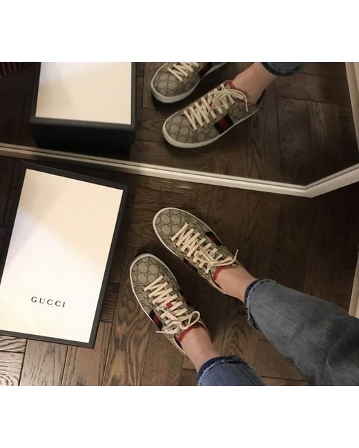 Gucci Pink Ace Gg Supreme Sneakers