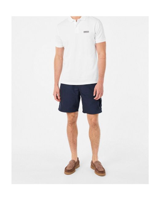 Barbour White Logo Short-Sleeve Polo Shirt for men
