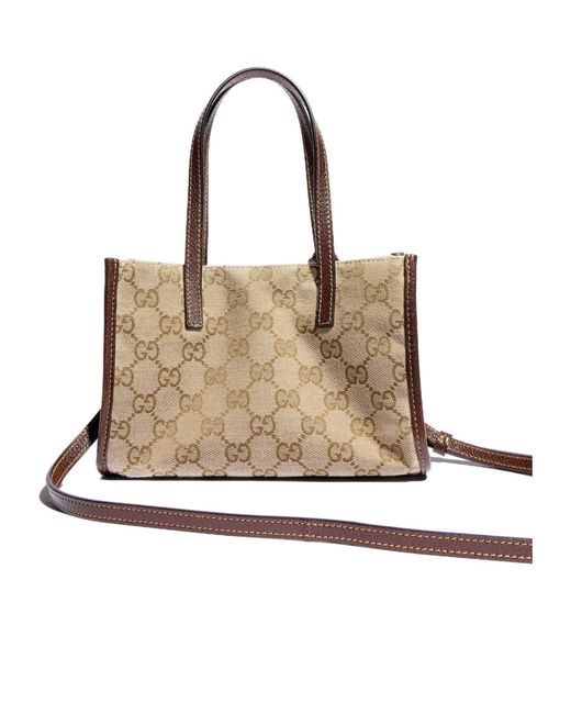 Gucci Natural Small Tote Bag With Double G Charm