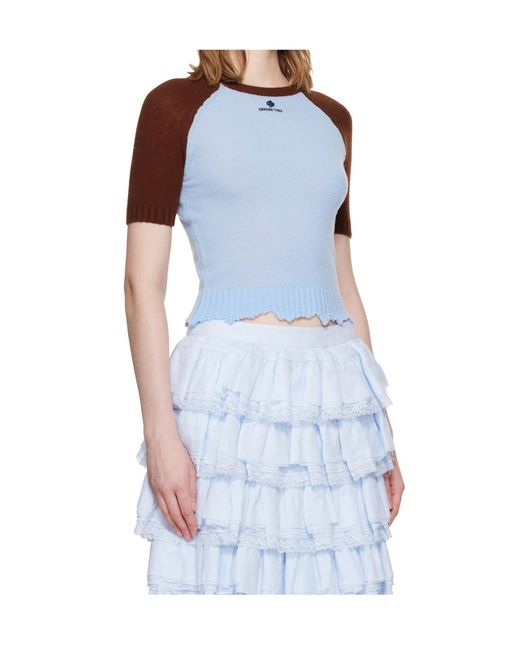 ShuShu/Tong Blue Short-Sleeved Knitwear