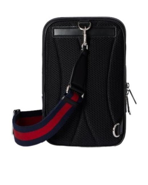 Gucci Black Small Gg Supreme Crossbody Bag for men