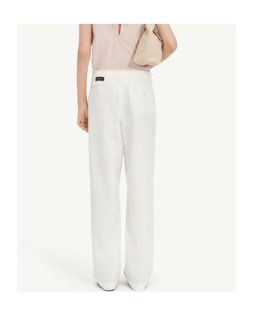 MM6 by Maison Margiela White Reverse Waistband Trousers