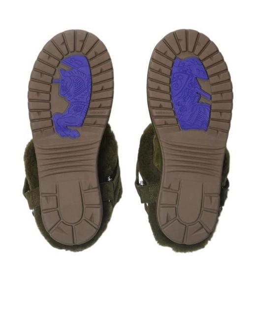 Burberry Green Chubby Buckle-Detailed Boots