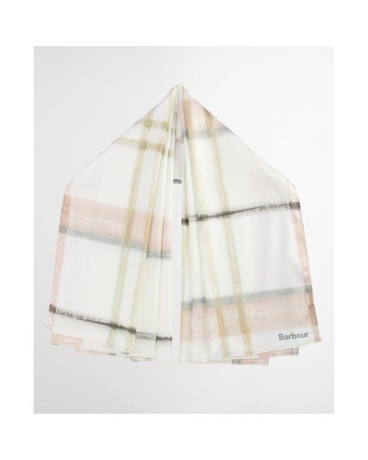 Barbour White Gianna Plaid Scarf