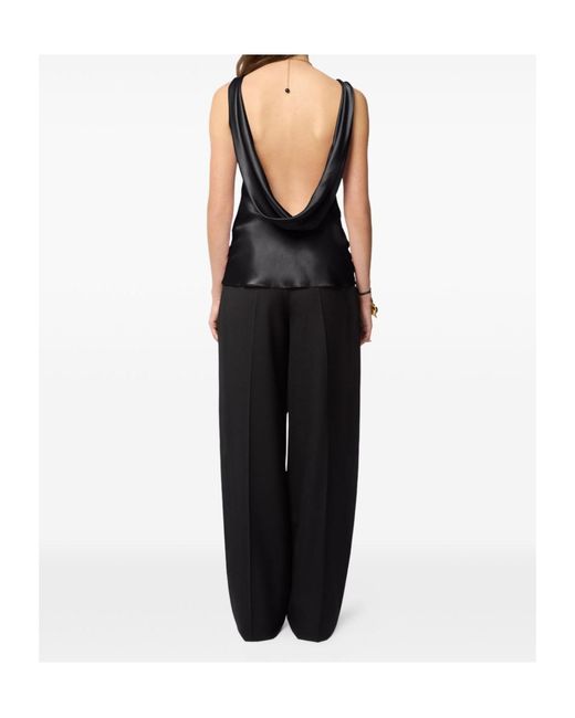 Nina Ricci Black Draped Sleeveless Top