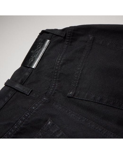 Gucci Black Cotton Denim Pants With Soft Coating