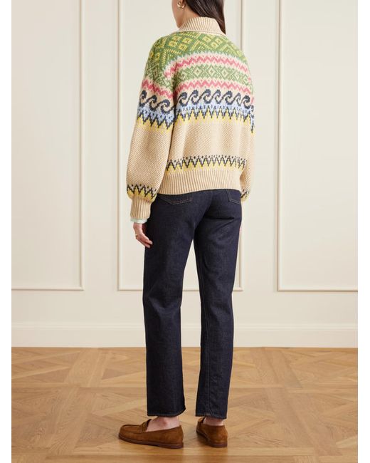 Polo Ralph Lauren Metallic Lace-Up Fair Isle Knitted Sweater