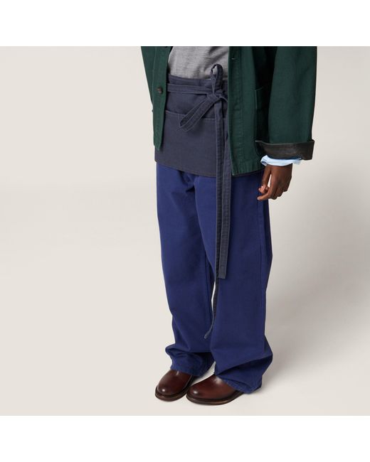 Miu Miu Blue Garment-Dyed Gabardine Miniskirt