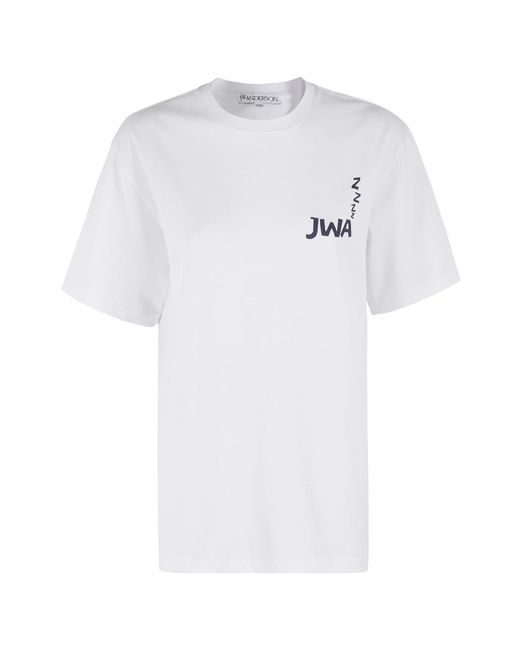 J.W. Anderson White Jw Anderson Jwa Back Printed Crewneck T-Shirt