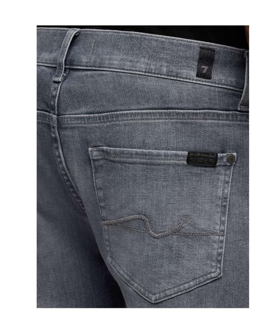 7 For All Mankind Blue Whiskering-Effect Jeans for men