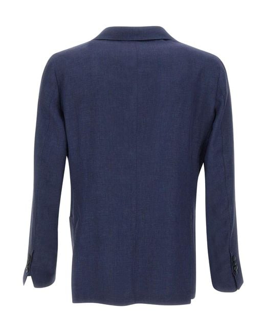 Barba Napoli Blue Lello Three-Button Blazer for men