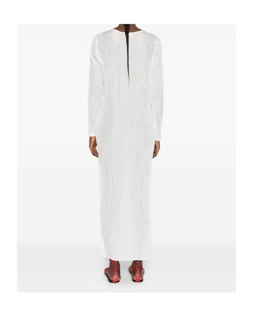 P.A.R.O.S.H. White Long-Sleeved Midi Dress