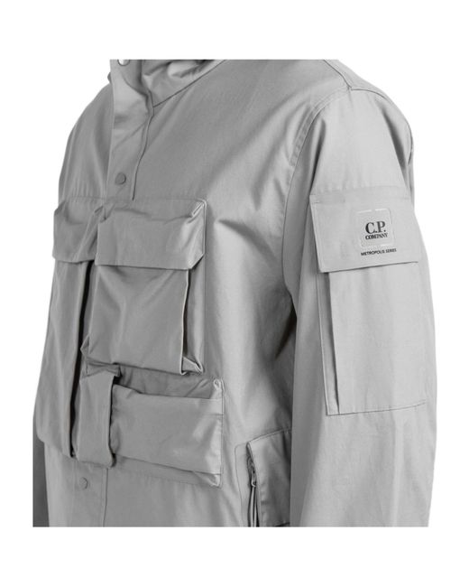 C P Company Gray Multi-Pocket Workwear Jacket for men