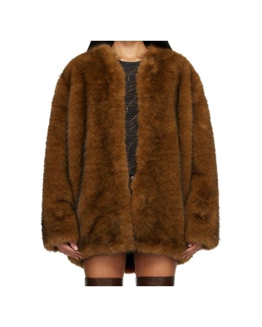 Isabel Marant Brown Aglae Faux Fur Casual Jacket