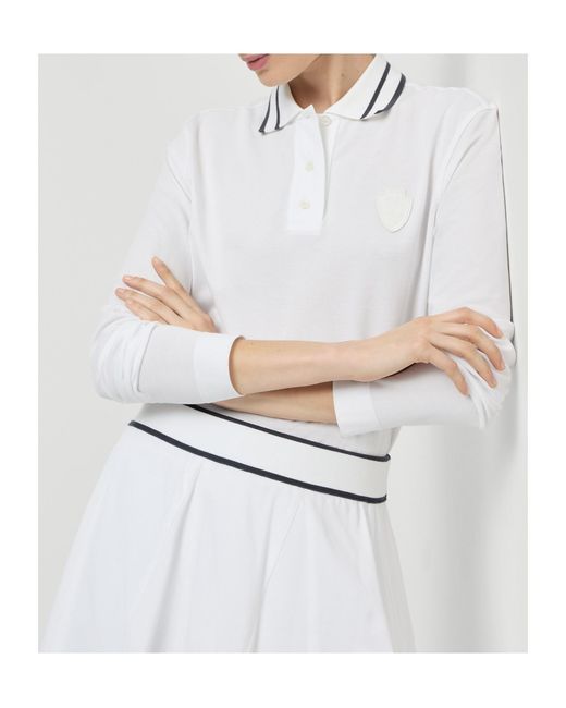 Brunello Cucinelli White Stretch Cotton Piqué Polo Shirt With Logo