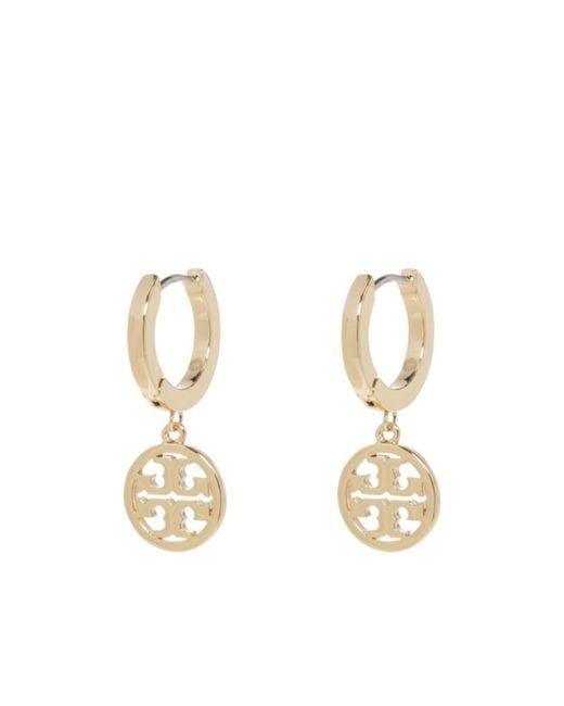 Tory Burch Metallic Miller Huggie Hoop Earrings