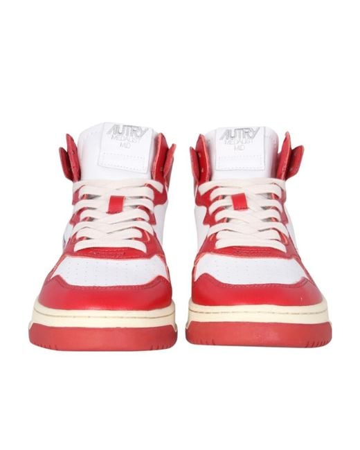 Autry Red Medalist High-Top Sneakers for men
