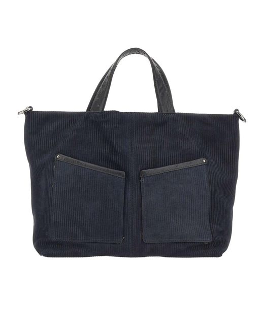 Gianni Chiarini Blue Scilla Ribbed Tote Bag