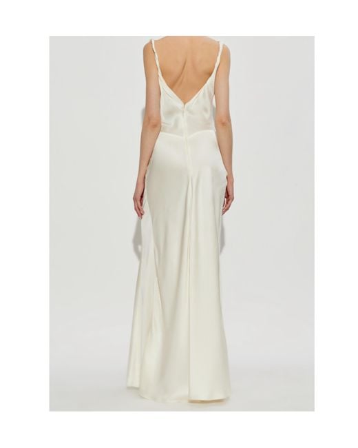 Victoria Beckham White Posy Sleeveless Maxi Dress