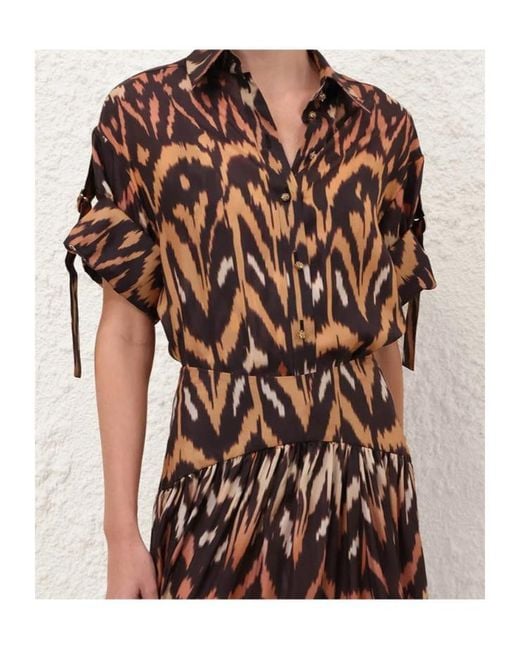 Zimmermann Brown Printed Shirt