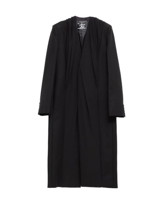 Y. Project Black Draped Long Coat for men