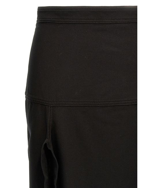 Lemaire Black Asymmetrical Wrapover Skirt