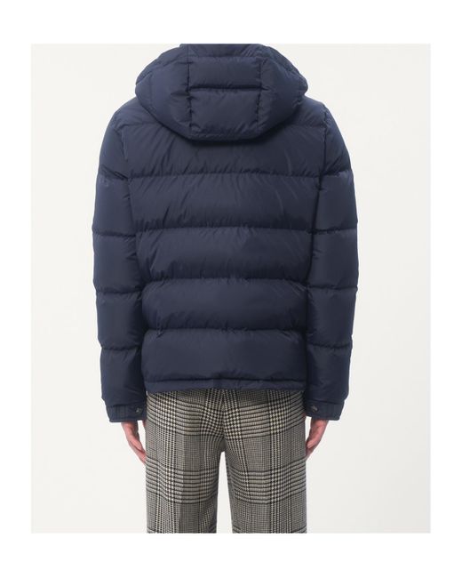 Valentino Blue Zip-Up Hooded Down Jacket for men