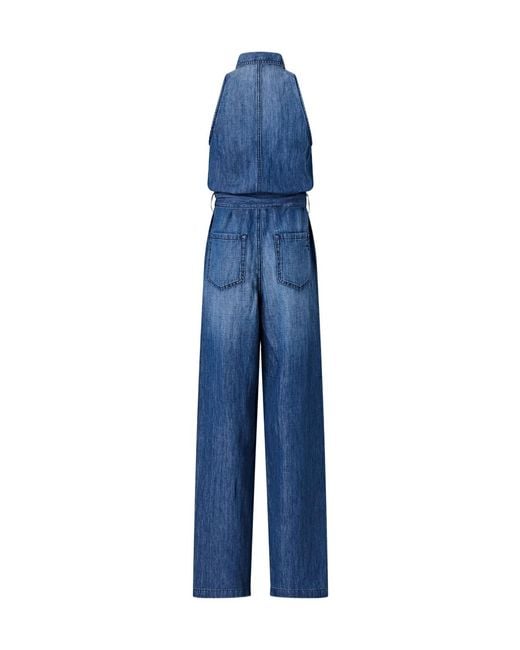 Pinko Blue Belted Wide-Leg Jumpsuit