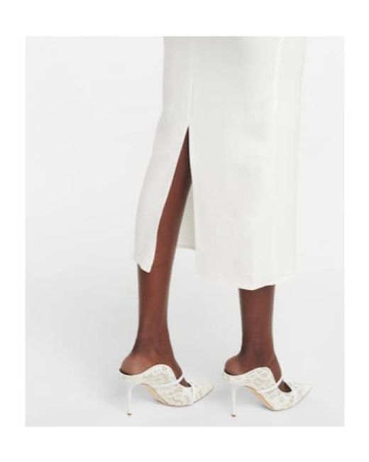 Alex Perry White Bridal Tate Stretch-Crepe Midi Dress
