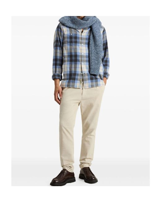 Woolrich Blue Checked Pocket Shirt for men