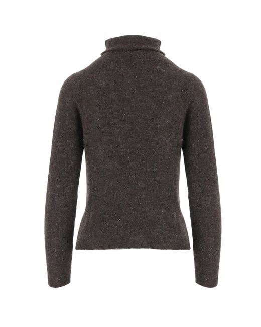 Bruno Manetti Black Turtleneck Knitted Sweater