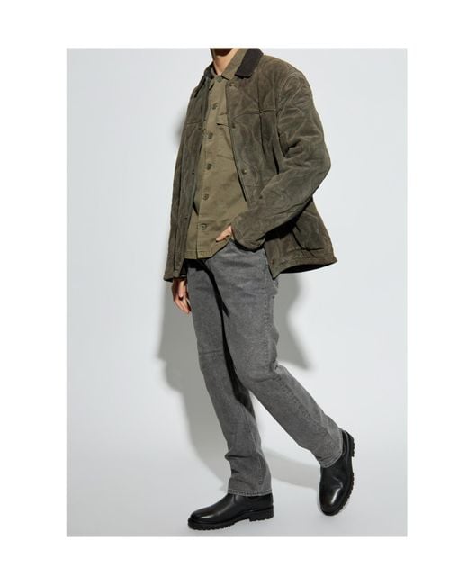 AllSaints Green Quilted Oversized Jacket for men