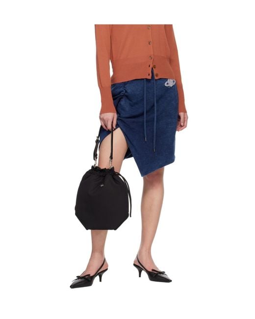 Vivienne Westwood Black Orb Plaque Drawstring Pouch