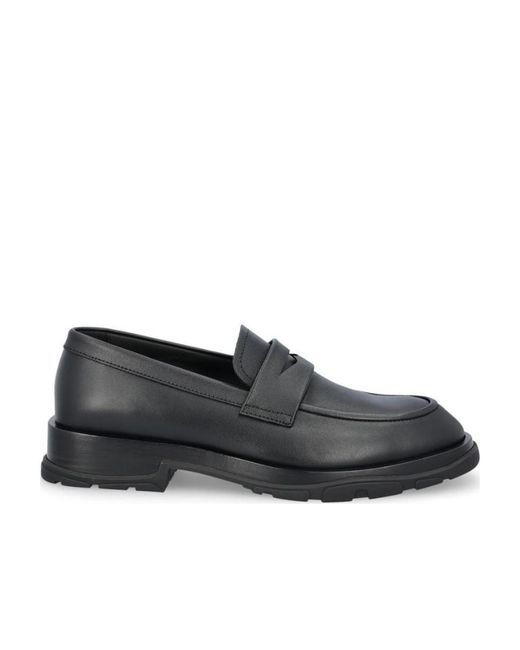 McQueen Black Slip-On Loafers for men