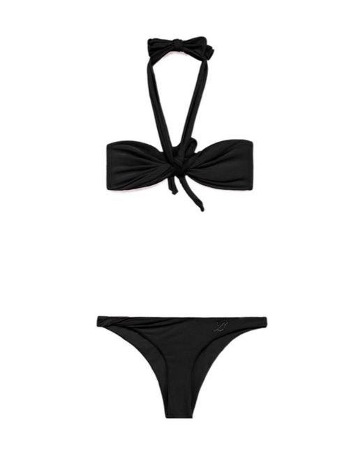 Blumarine White Halterneck Logo-Embellished Bikini