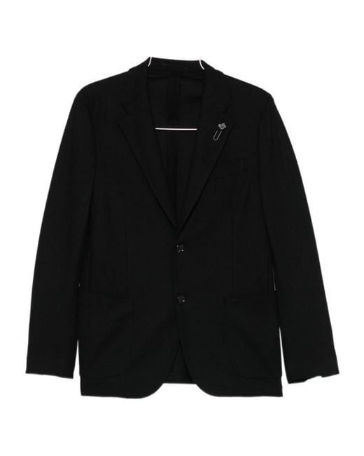 Lardini Black Logo-Pin Blazer for men
