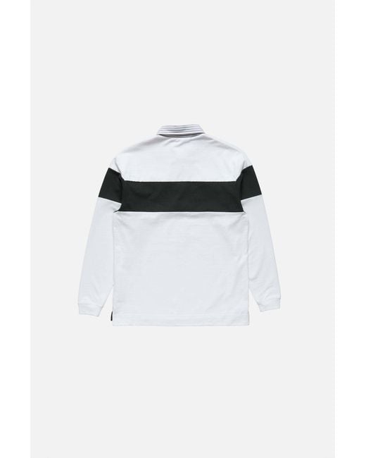 Acne White Striped Polo Sweatshirt for men