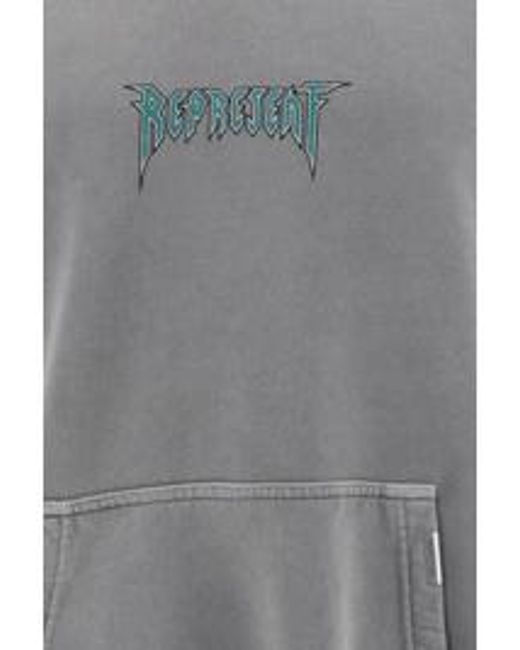 Represent Gray Long-Sleeved Hooded Sweater for men