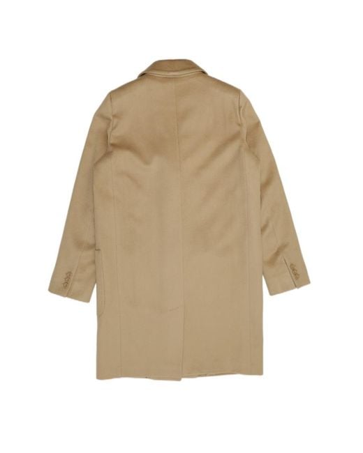 Max Mara Natural Single-Breasted Medium-Length Coat