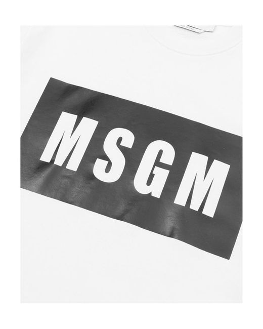 MSGM White Logo Hoodie
