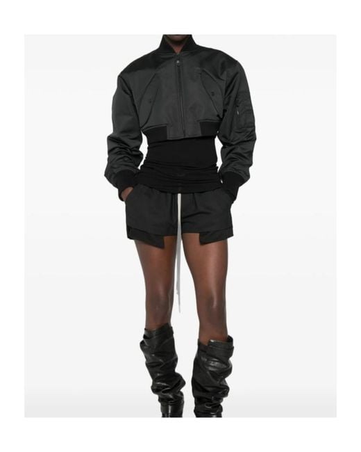 Balenciaga Black Cropped Bomber Jacket