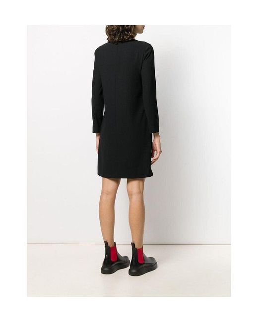 Iceberg Black Logo Ribbon Medium-Length Dress