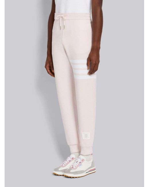 Thom Browne Pink Ottoman Rib 4-Bar Stripe Track Pants for men