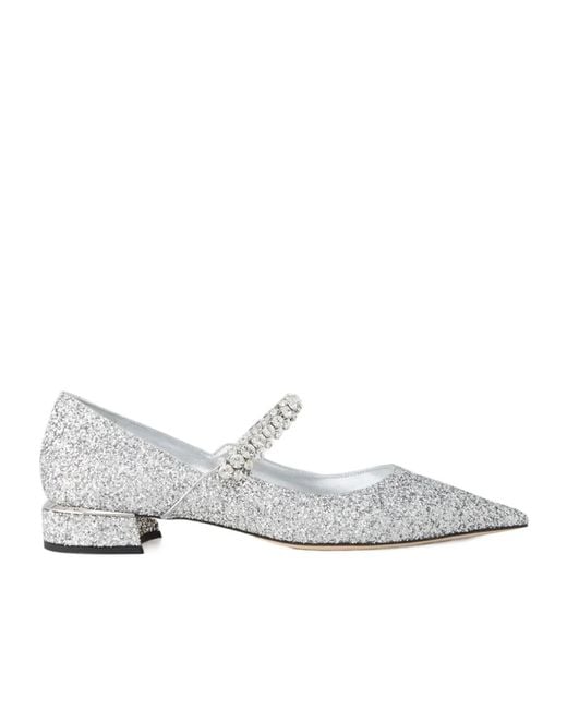 Jimmy Choo White 25Mm Bing Crystal-Embellished Pointed Pumps