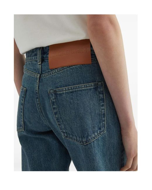 Jil Sander Blue Straight-Leg Slim-Cut Jeans